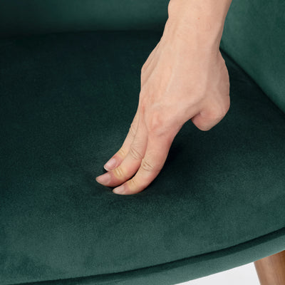 Scandinavian upholstered armchair in green velvet KAS SMALL VELVET GREEN