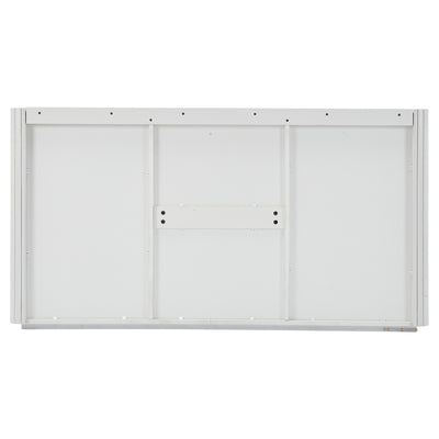 Buffet LED Multifonctionnel Blanc avec 20 Couleurs, Portes Striées et 3 Tiroirs KRAUDREL