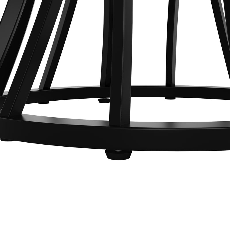 Table de Salle à Manger Carrée Noire Effet Marbre avec Piètement Métallique et Pieds Ajustables (80x80x76cm) KROGZEX BLACK