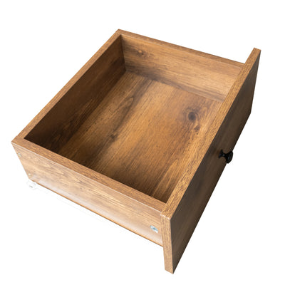 Buffet / Commode Moderne Noir & Bois avec 2 Portes, 3 Tiroirs et Pieds surélevés (120x40x75cm) KUCU