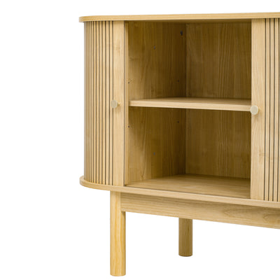 Buffet Moderne Chêne Clair avec Motif Rainuré et Rangement Modulable LONEA OAK