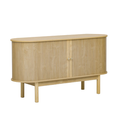 Buffet Moderne Chêne Clair avec Motif Rainuré et Rangement Modulable LONEA OAK