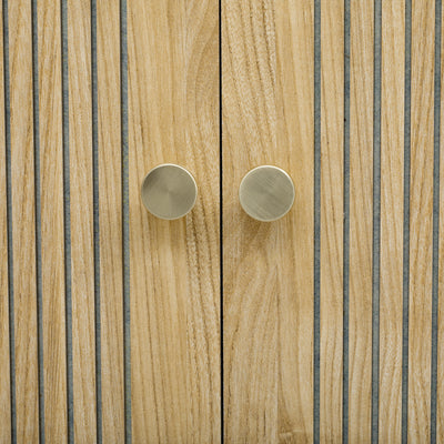 Buffet Moderne Chêne Clair avec Motif Rainuré et Rangement Modulable LONEA OAK