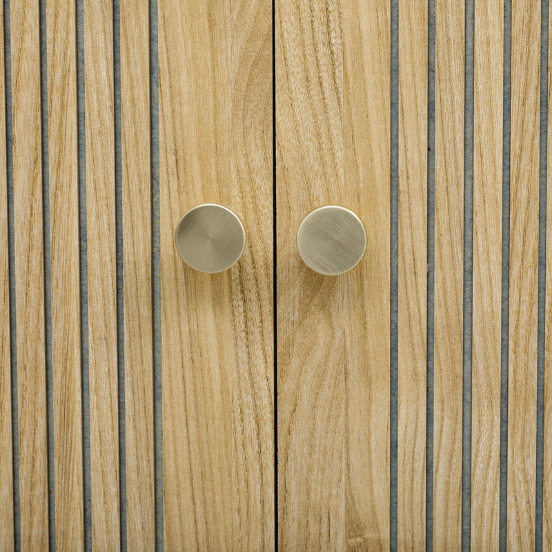 Buffet Moderne Chêne Clair avec Motif Rainuré et Rangement Modulable LONEA OAK