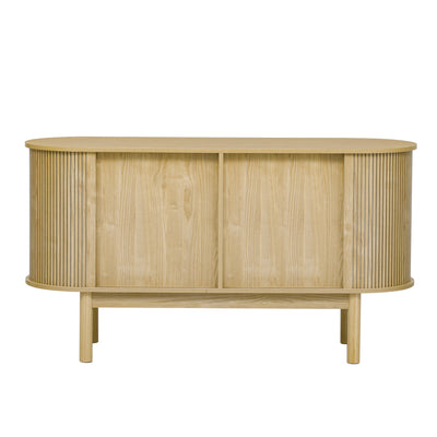Buffet Moderne Chêne Clair avec Motif Rainuré et Rangement Modulable LONEA OAK