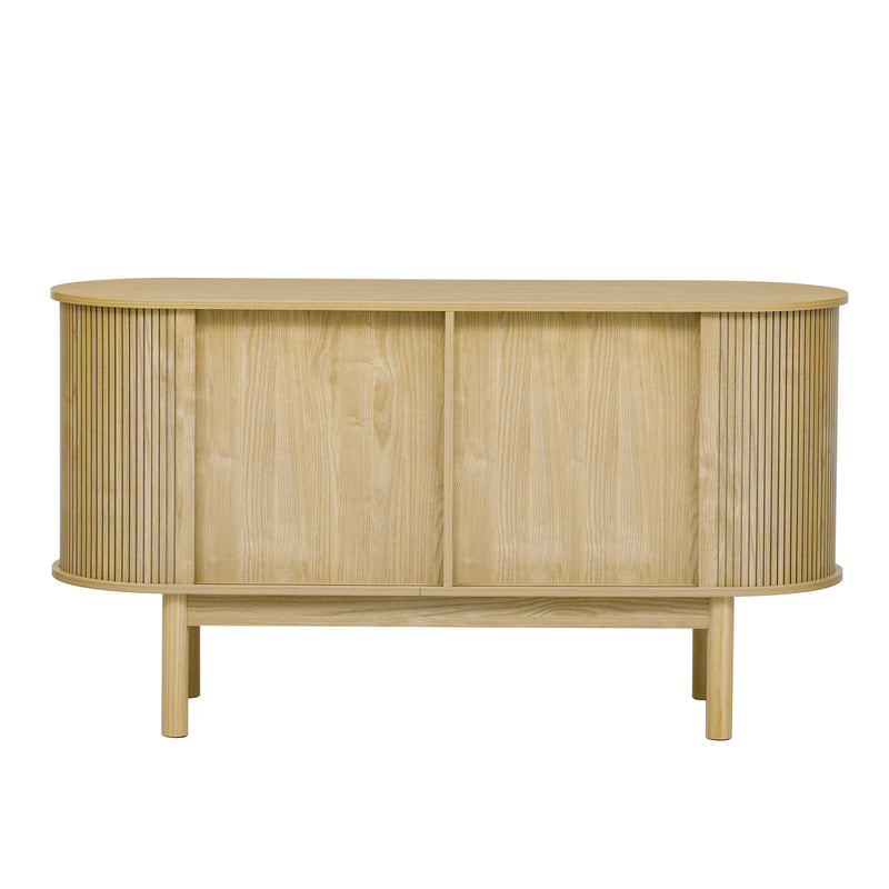 Buffet Moderne Chêne Clair avec Motif Rainuré et Rangement Modulable LONEA OAK