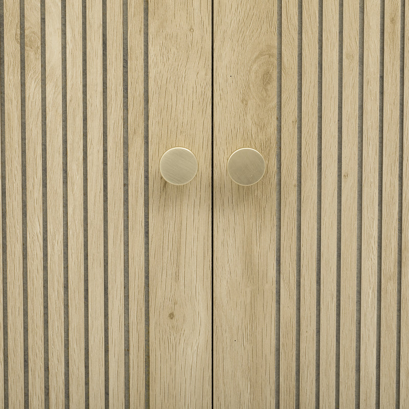 Buffet Moderne en Bois Naturel avec Motif Rainuré et Rangement Modulable LONEA WOOD