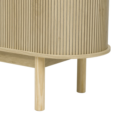 Buffet Moderne en Bois Naturel avec Motif Rainuré et Rangement Modulable LONEA WOOD