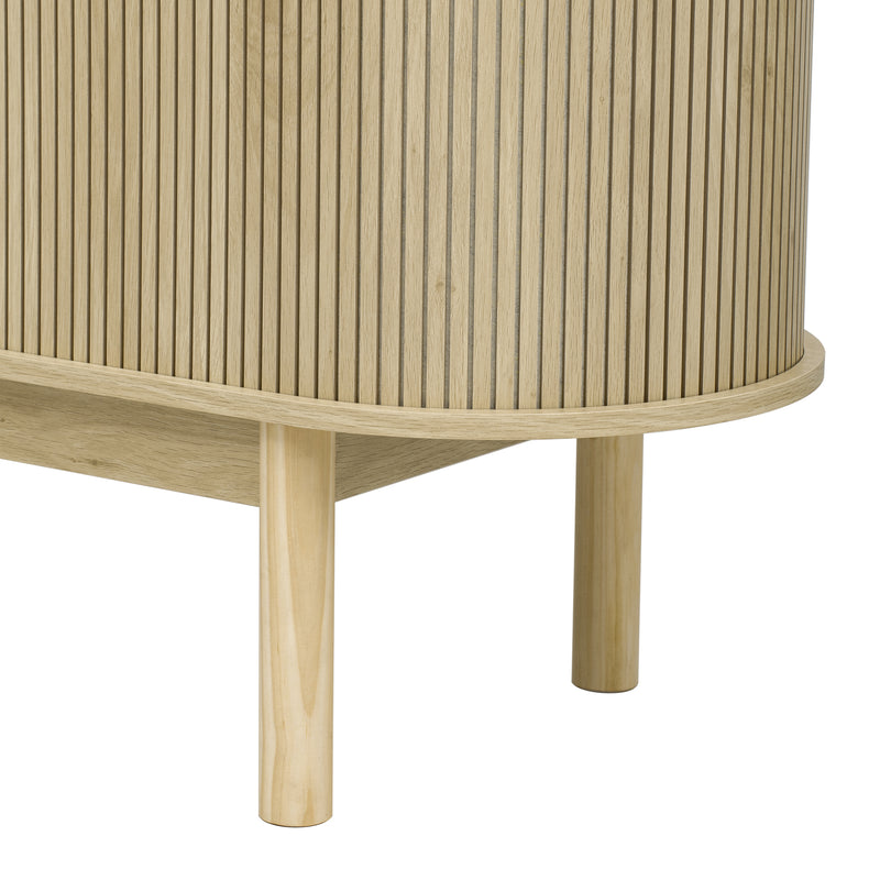 Buffet Moderne en Bois Naturel avec Motif Rainuré et Rangement Modulable LONEA WOOD