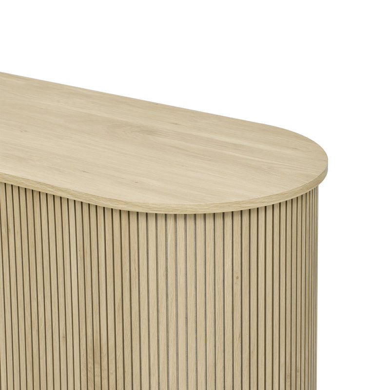 Buffet Moderne en Bois Naturel avec Motif Rainuré et Rangement Modulable LONEA WOOD