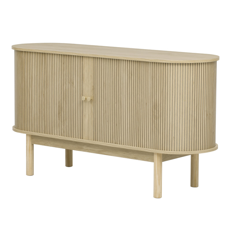 Buffet Moderne en Bois Naturel avec Motif Rainuré et Rangement Modulable LONEA WOOD