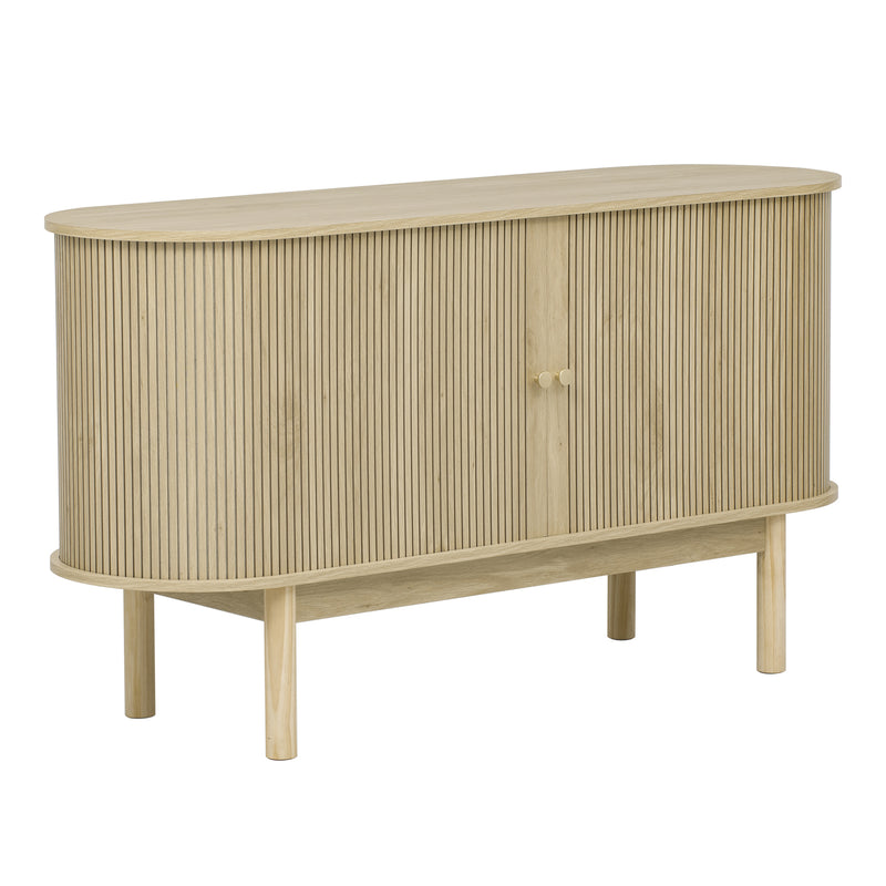 Buffet Moderne en Bois Naturel avec Motif Rainuré et Rangement Modulable LONEA WOOD