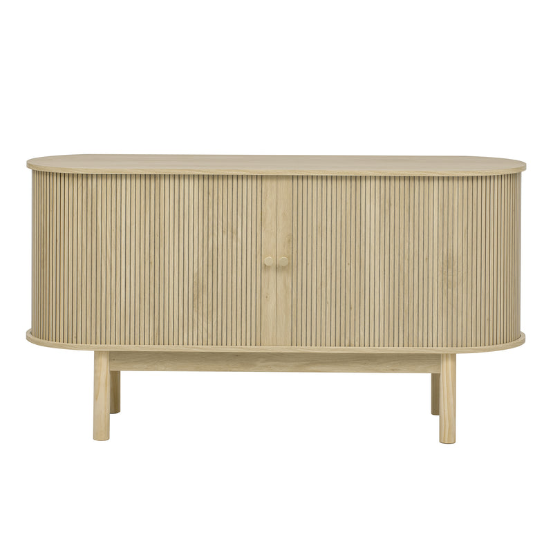 Buffet Moderne en Bois Naturel avec Motif Rainuré et Rangement Modulable LONEA WOOD