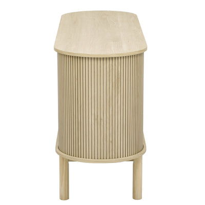 Buffet Moderne en Bois Naturel avec Motif Rainuré et Rangement Modulable LONEA WOOD