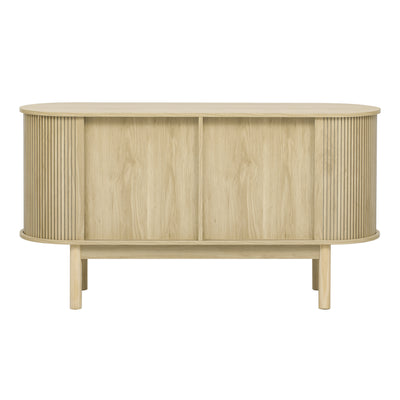 Buffet Moderne en Bois Naturel avec Motif Rainuré et Rangement Modulable LONEA WOOD