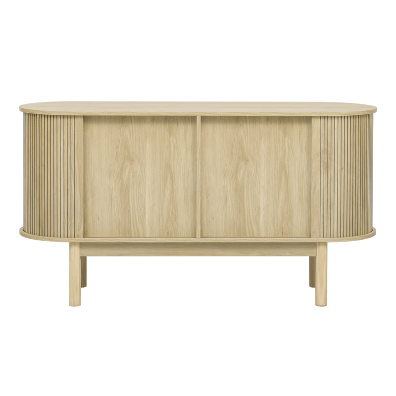 Buffet Moderne en Bois Naturel avec Motif Rainuré et Rangement Modulable LONEA WOOD
