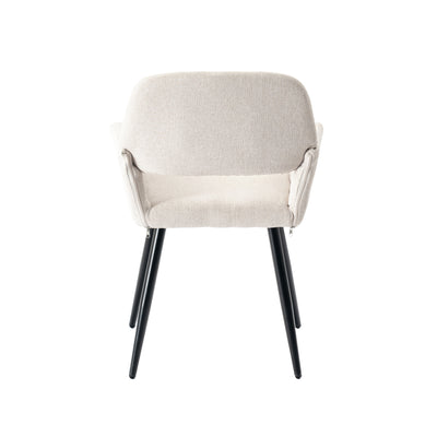 Set of 2 Scandinavian dining room chairs in beige fabric with black legs MAYFAIR BEIGE