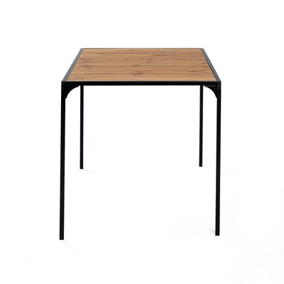 Industrial style rectangular wood effect dining table with black legs 120x75cm MILLIKEN 120 DARK