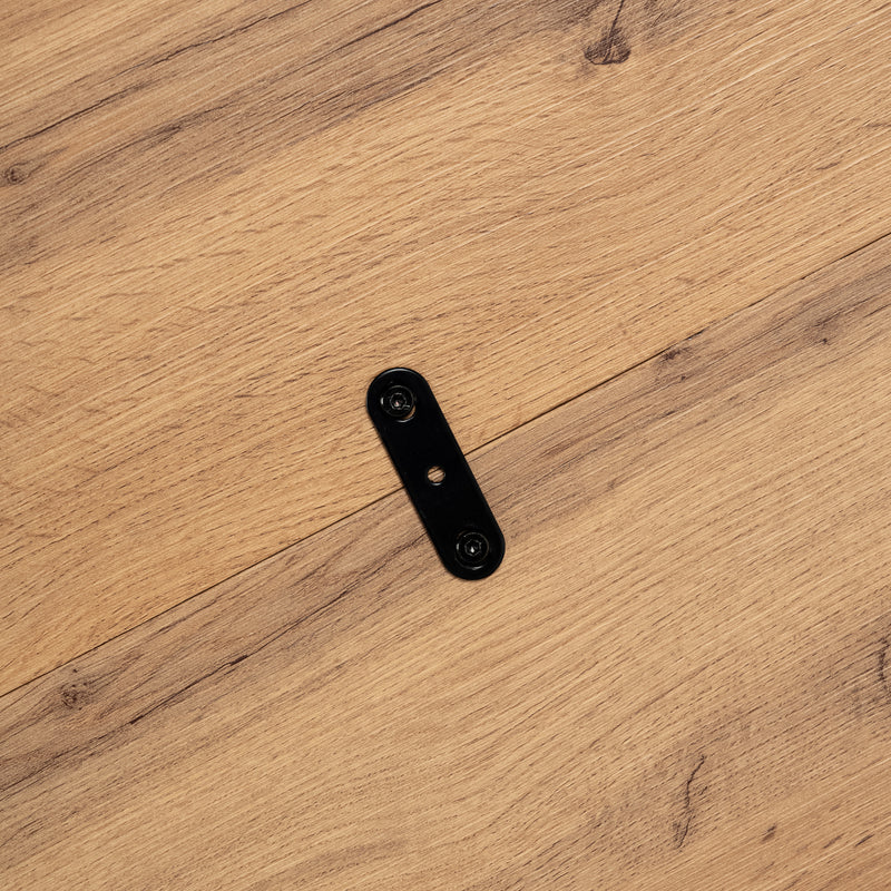 Industrial style rectangular wood effect dining table with black legs 120x75cm MILLIKEN 120 DARK