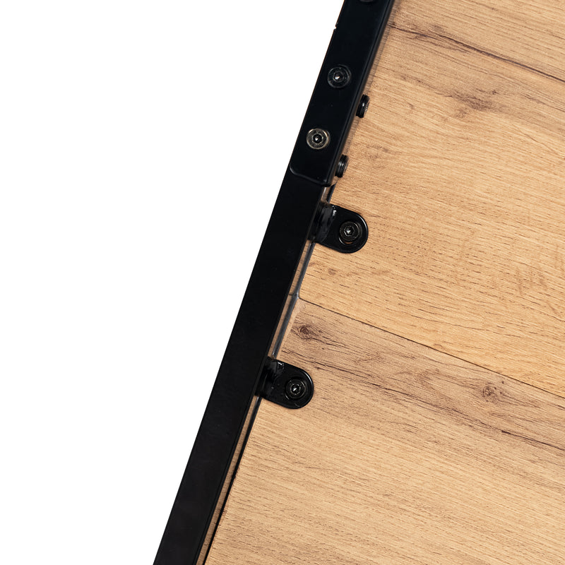 Industrial style rectangular wood effect dining table with black legs 120x75cm MILLIKEN 120 DARK