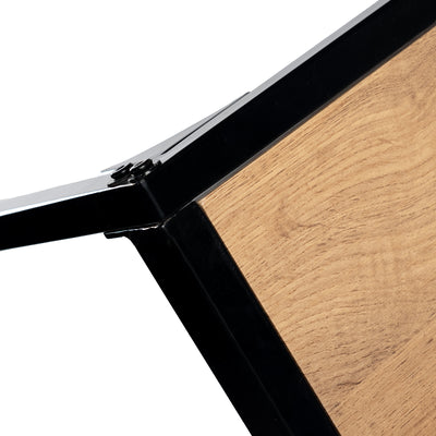 Industrial style rectangular wood effect dining table with black legs 120x75cm MILLIKEN 120 DARK