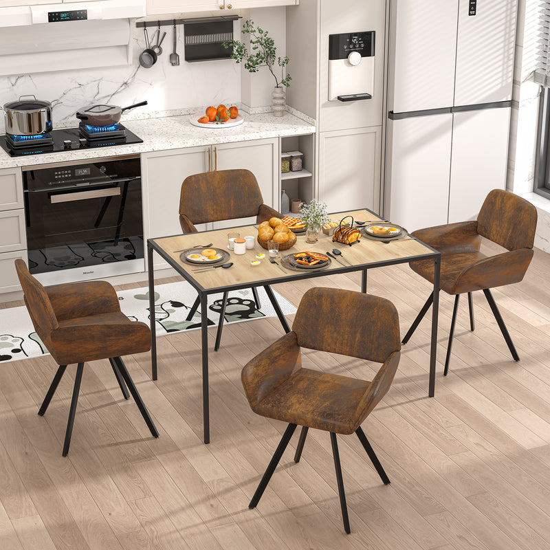 Industrial style rectangular oak effect dining table with black legs 120x75cm MILLIKEN 120 OAK