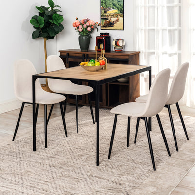 Industrial style rectangular wood effect dining table with black legs 120x75cm MILLIKEN 120 DARK