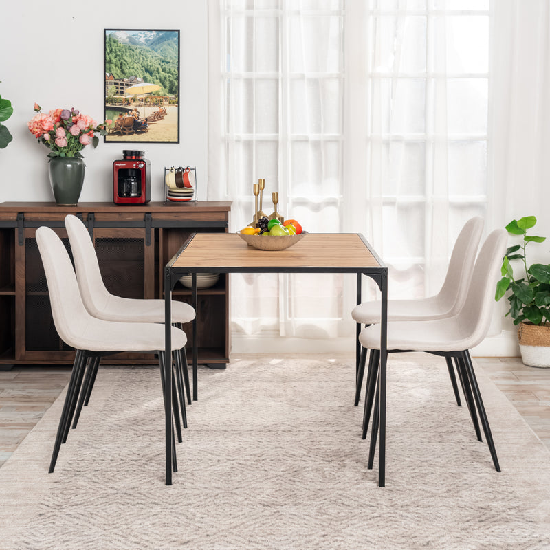 Industrial style rectangular wood effect dining table with black legs 120x75cm MILLIKEN 120 DARK