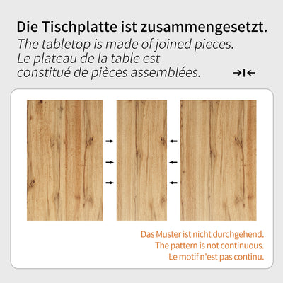 Table de Salle à Manger Extensible en MDF Effet Bois et Métal Noir – Design Moderne (118-157cm) MURLID