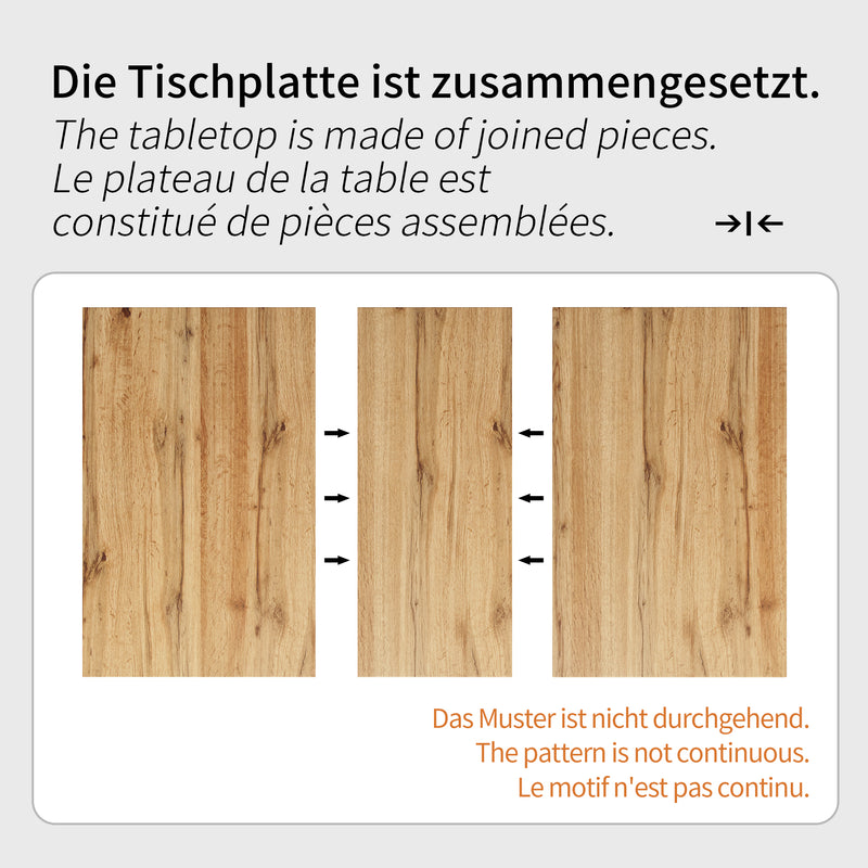 Table de Salle à Manger Extensible en MDF Effet Bois et Métal Noir – Design Moderne (118-157cm) MURLID