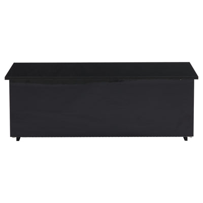Table Basse Relevable Hydraulique Noire Laquée avec LED RGB, Rangement Caché et Ports USB (100x50x35-60cm) OKRUITS BLACK