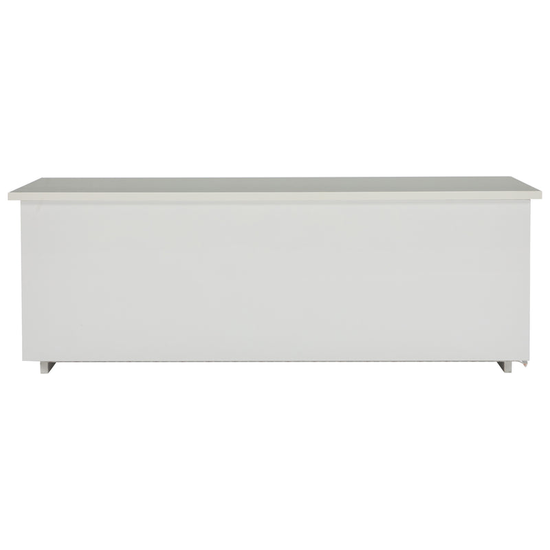 Table Basse Relevable Hydraulique Blanche Laquée avec LED RGB, Rangement Caché et Ports USB (100x50x35-60cm)  WHITE