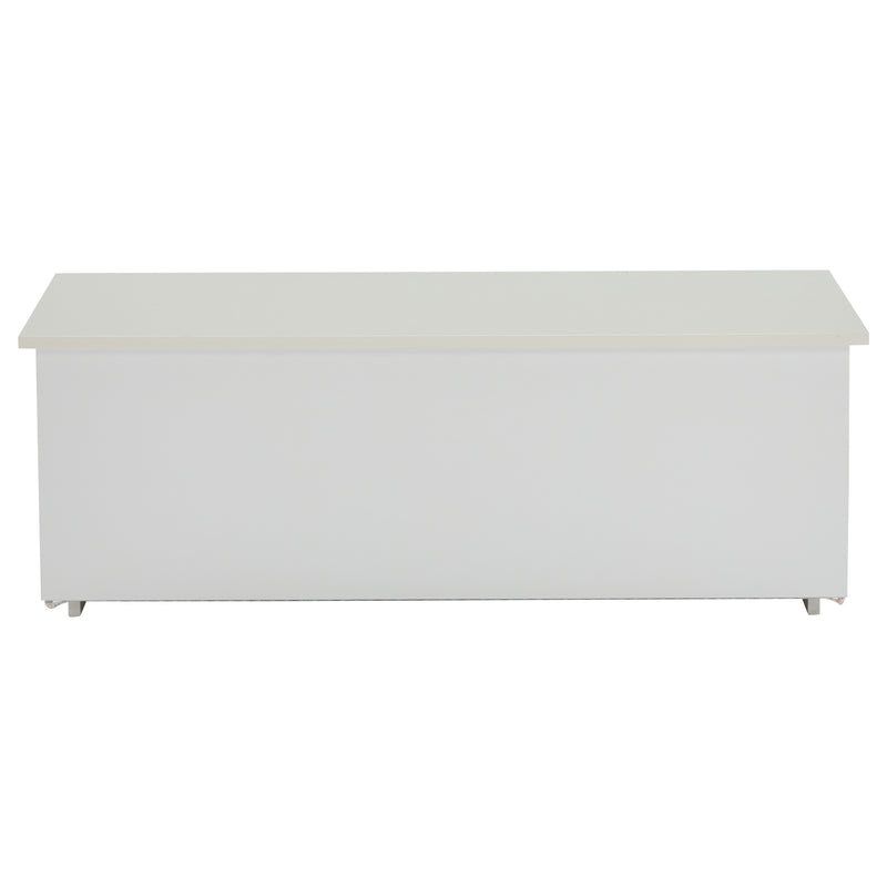 Table Basse Relevable Hydraulique Blanche Laquée avec LED RGB, Rangement Caché et Ports USB (100x50x35-60cm)  WHITE