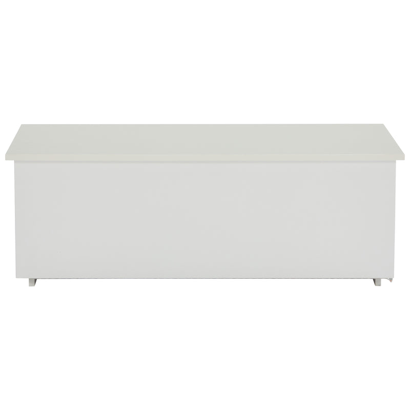 Table Basse Relevable Hydraulique Blanche Laquée avec LED RGB, Rangement Caché et Ports USB (100x50x35-60cm)  WHITE