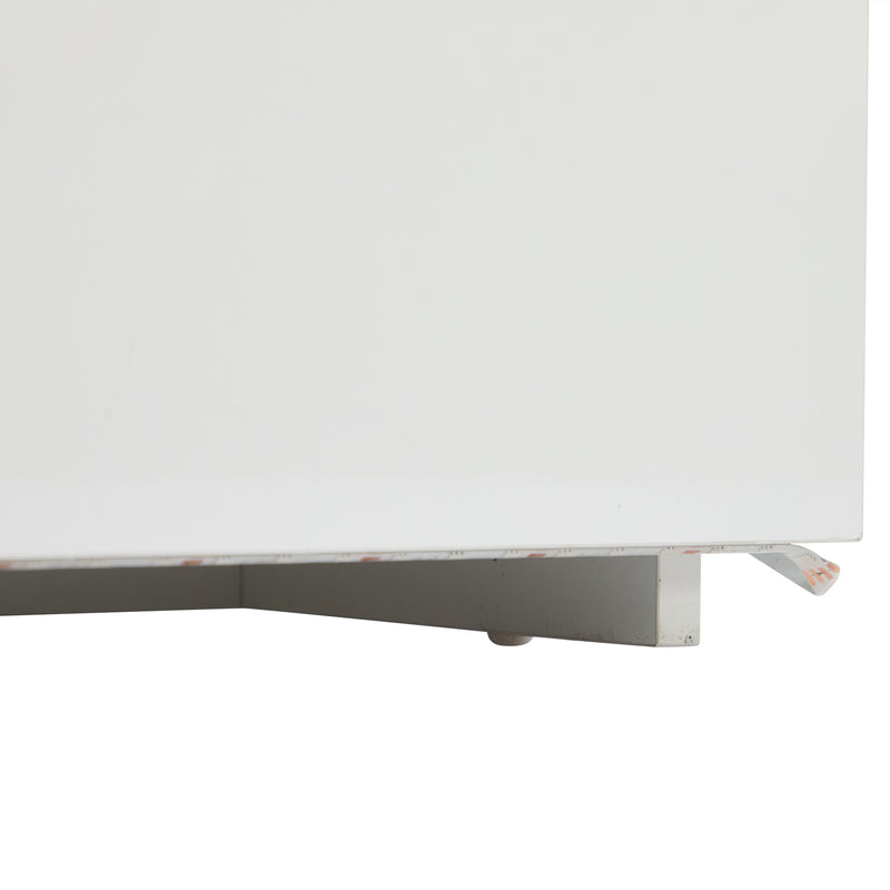 Table Basse Relevable Hydraulique Blanche Laquée avec LED RGB, Rangement Caché et Ports USB (100x50x35-60cm)  WHITE