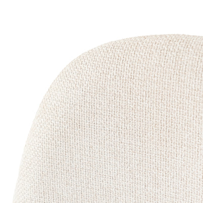 Set of 4 Scandinavian dining chairs in off-white fabric with black legs CHARLTON LUMOS FABRIC BEIGE BLACK LEG