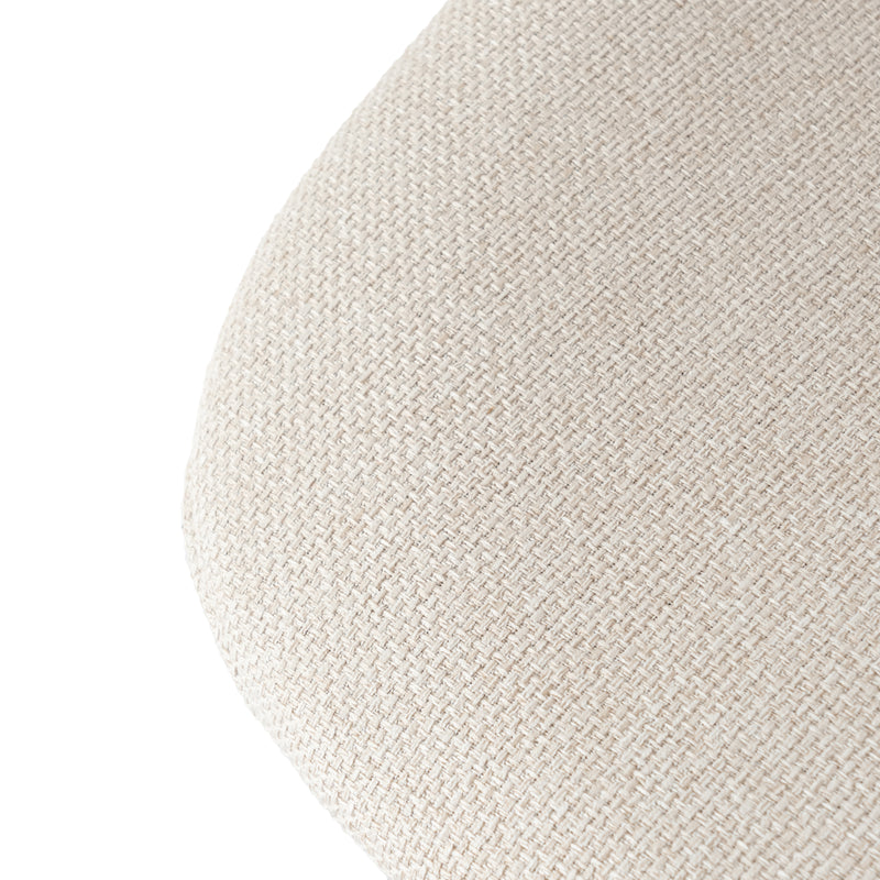 Set of 4 Scandinavian dining chairs in off-white fabric with black legs CHARLTON LUMOS FABRIC BEIGE BLACK LEG