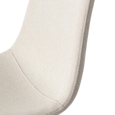 Set of 4 Scandinavian dining chairs in off-white fabric with black legs CHARLTON LUMOS FABRIC BEIGE BLACK LEG