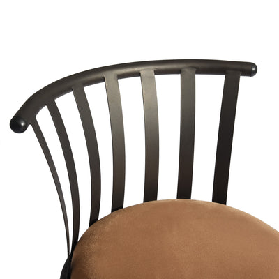 Set of 2 brown bistro style swivel bar stools with footrests, 2 possible seat heights 62/73cm PISTIL 24/29 INCH