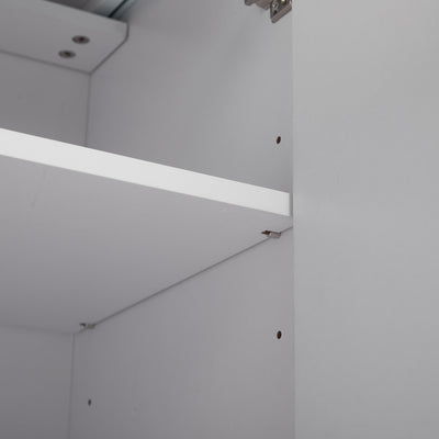 Buffet Style Ferme Blanc et Chêne avec 4 Tiroirs et 4 Portes, Rangement Optimisé et Anti-Basculement PHECHEANS