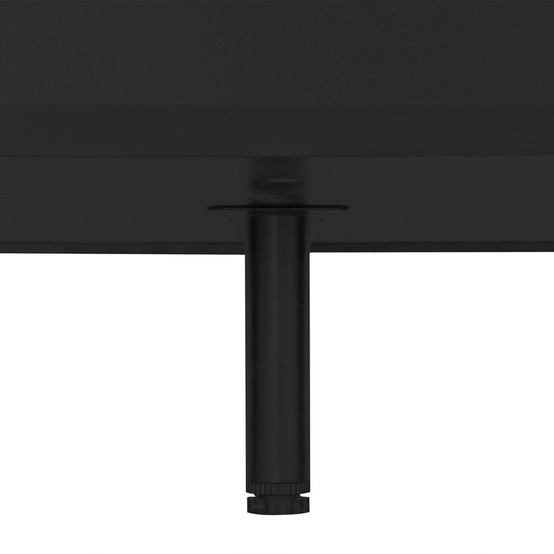 Meuble TV/Buffet Moderne Noir avec Poignées Dorées et Étagères Réglables (140x38x80cm) QAKVIED