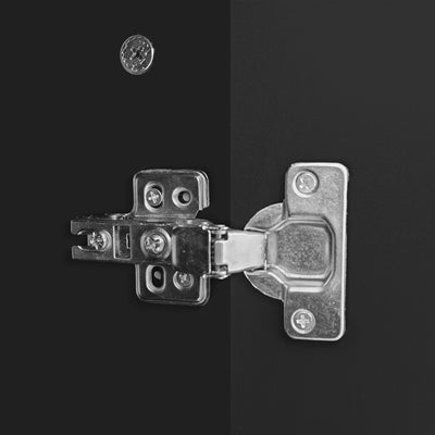 Meuble TV/Buffet Moderne Noir avec Poignées Dorées et Étagères Réglables (140x38x80cm) QAKVIED