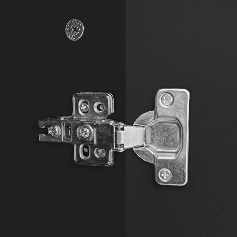 Meuble TV/Buffet Moderne Noir avec Poignées Dorées et Étagères Réglables (140x38x80cm) QAKVIED