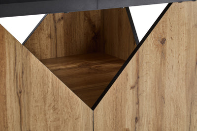 Table de Salle à Manger Rectangulaire Marron Clair Effet Bois avec Piètement Creux Design (138.5x80x75cm) QUNZIL