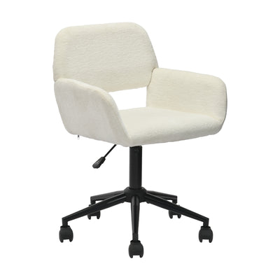 Chaise de bureau en tissu éponge beige, réglable en hauteur, rotation à 360° ROSS KD BUFAN BEIGE BLACK