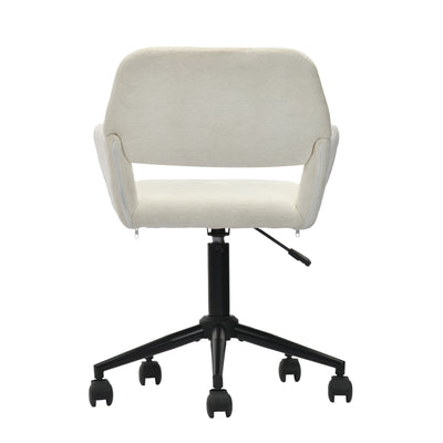 Chaise de bureau en tissu éponge beige, réglable en hauteur, rotation à 360° ROSS KD BUFAN BEIGE BLACK