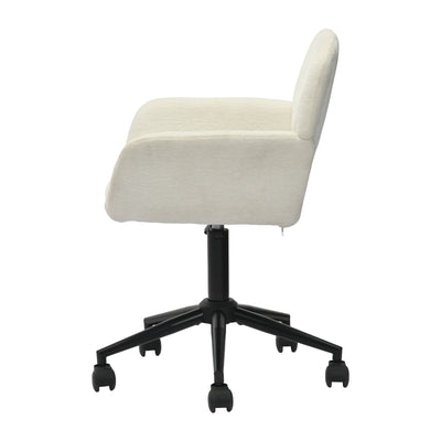 Chaise de bureau en tissu éponge beige, réglable en hauteur, rotation à 360° ROSS KD BUFAN BEIGE BLACK