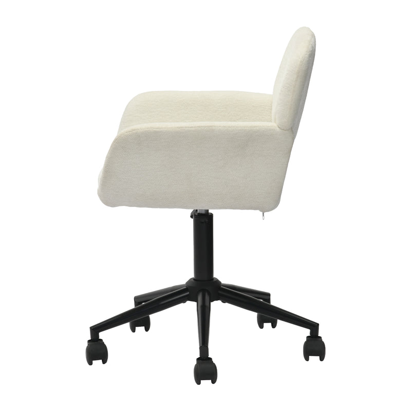 Chaise de bureau en tissu éponge beige, réglable en hauteur, rotation à 360° ROSS KD BUFAN BEIGE BLACK