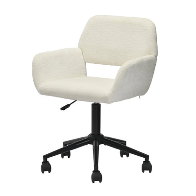 Chaise de bureau en tissu éponge beige, réglable en hauteur, rotation à 360° ROSS KD BUFAN BEIGE BLACK