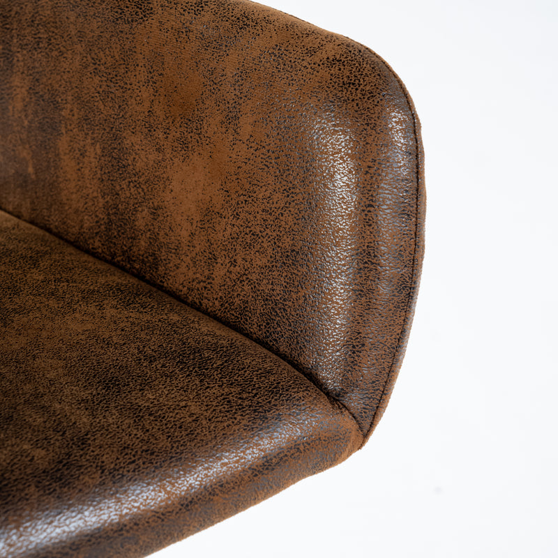 Vintage office chair in suede fabric, swivel, adjustable height and 5 casters ROSS KD SUEDE BROWN BLACK